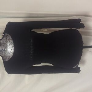 NWT Free People Black Bell Sleeve Top